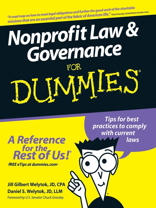 Title details for Nonprofit Law & Governance For Dummies by Jill Gilbert Welytok - Wait list